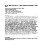 Big Data Analysis on Adverse Effects of Aquatic Pharmaceutical Contaminants to Human Health